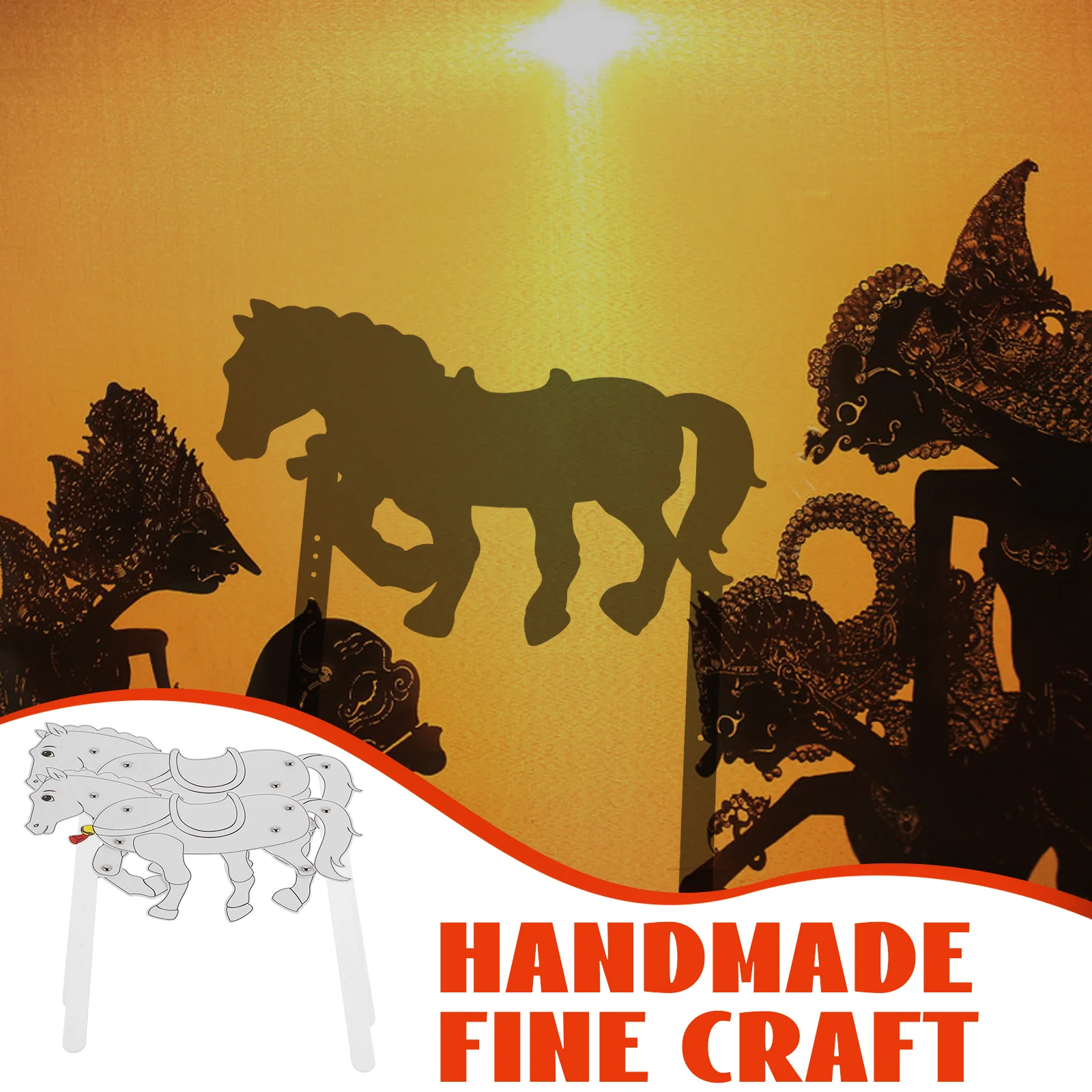 4 Uds. De marionetas de sombra de caballo DIY, artesanía Ideal para niños y adultos, actuaciones cautivadoras, artesanía de sombra de marionetas de caballo