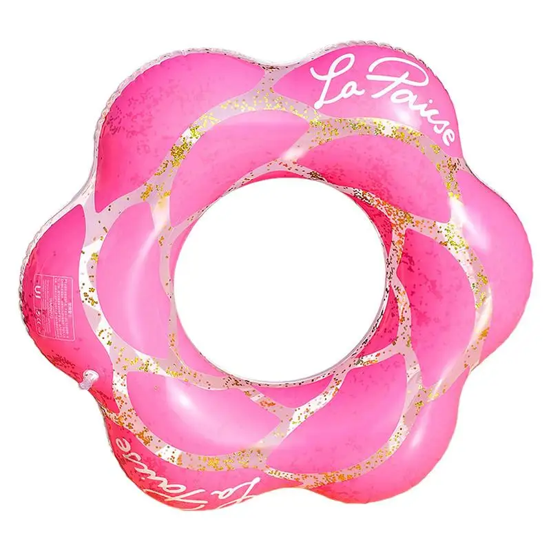 Swim Rings For Kids Swimming Ring Kids Float Swim Float Water Toys Pool Float Leak-Proof Swim Rings Petal Sequin Swimming