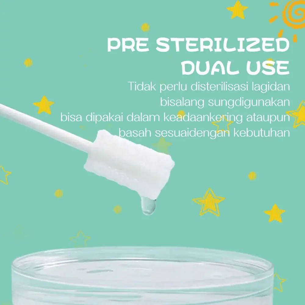 30pcs New Disposable Baby Oral Cleaner Coating Gauze Oral Care Tool Infant Toothbrush Baby Supplies Newborn Cotton Swab
