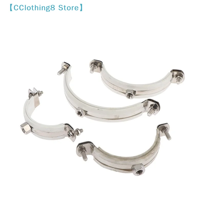 2Pcs Stainless Steel PPR Pipe Clamp With Non-Slip Rubber Liner Pipe Hanger Clamps Hoop Suspension Pipe Holder Fastener Hardware