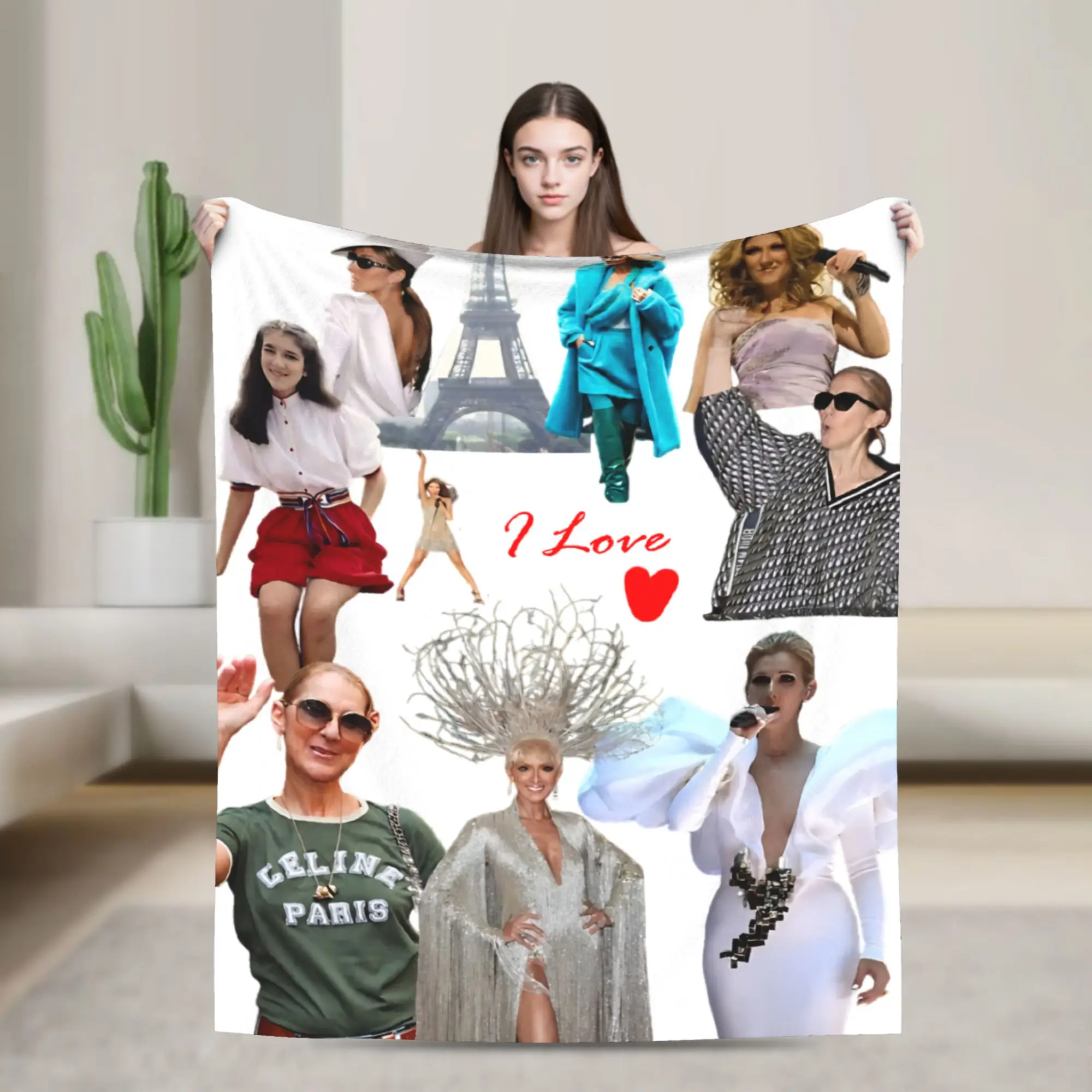 Celines Dion 2026 Paris Tour Blankets Music Fuzzy Throw Blankets Bedroom Sofa Personalised Ultra-Soft Warm Bedspread