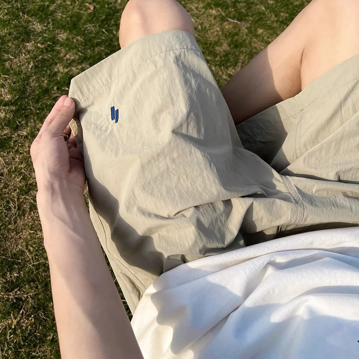 

Ice Silk Qui Dry Four-Quarter orts Мужские летние тонкие свободные повседневные спортивные пляжные брюки пять четвертей Прямые брюки Ca...