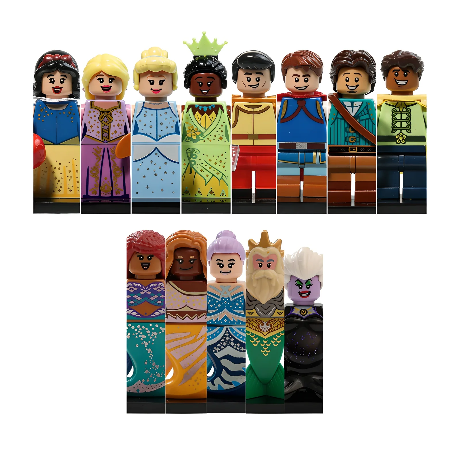Figuras de Bloques de Construcción de Princesas y Príncipes de Disney, Sirenas, Avatar - Juguetes Coleccionables de Personajes de Películas, Figuras de Acción para Niños
