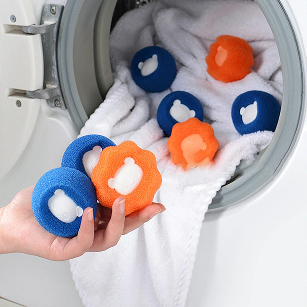 5 Sets Of Household Pet Hair Remover, Machine Washed Bear Sticky Sponge, Reusable, Suitable For Washing Machine, Dryer