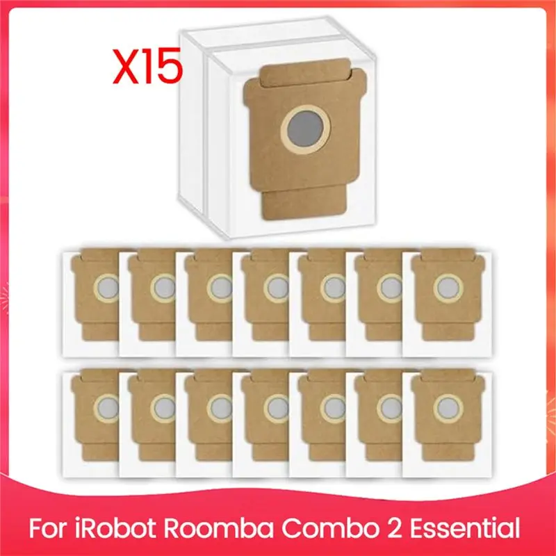 AEE8-15Pcs Q0520 Dust Bags For Irobot Roomba Vacuum 2 Essential Robot Vacuum Cleaner,Large Capacity Replacement Vacuum Bags