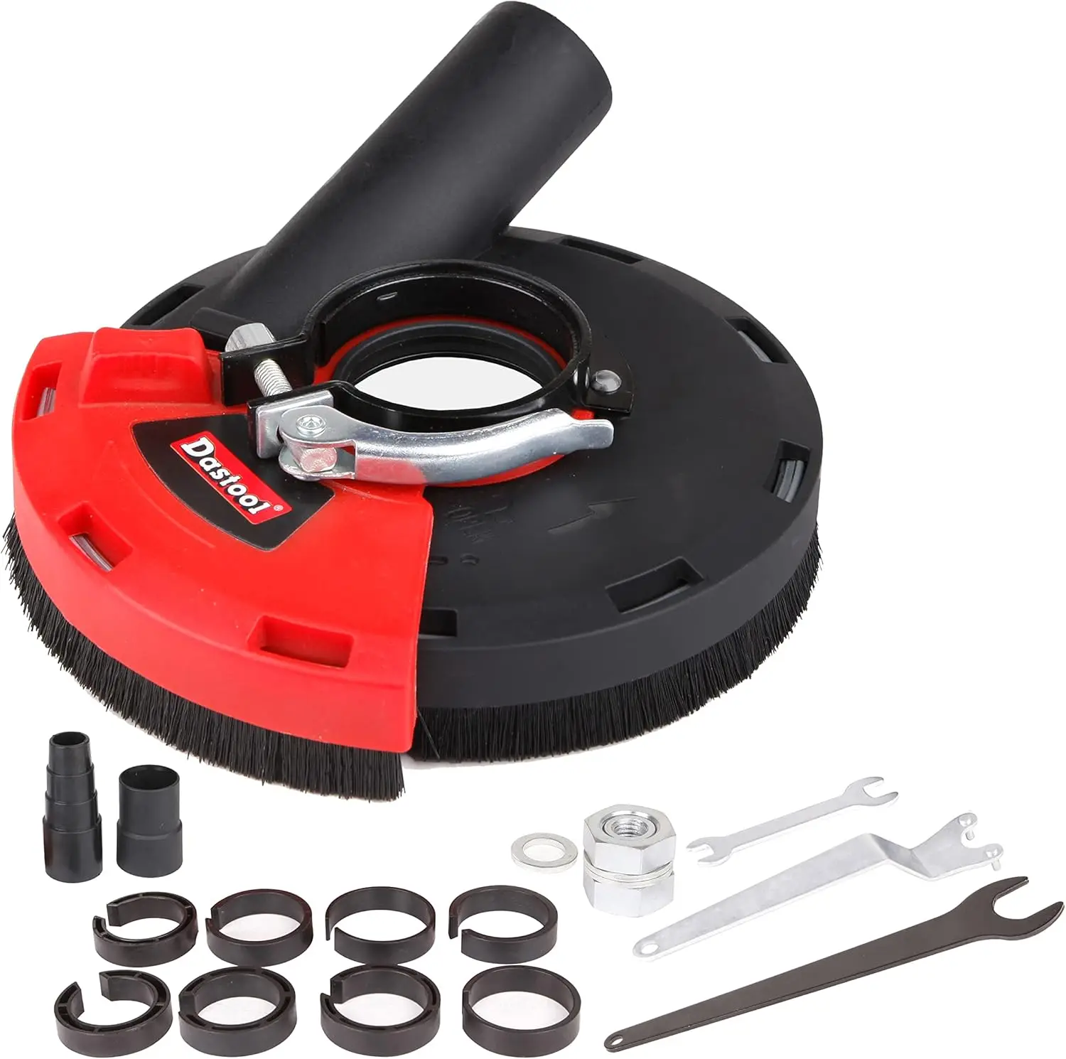 Surface Grinding Dust Shroud 7-Inch for Angle Grinder, Universal Fit with Soft Brush Seal for Concrete Polishing