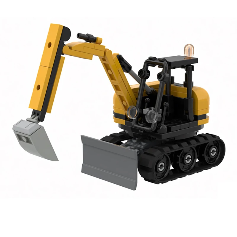 City Car Model MOC Building Bricks Classic Engineering Mini Excavator Modular Technology Children Holiday Gift Assemble Toy Suit