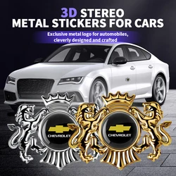 3D Metal Lion Crown Emblem Badge Car Stickers Decoration Accessories Decal For Chevrolet  Trailblazer Suburban Traverse Colorado