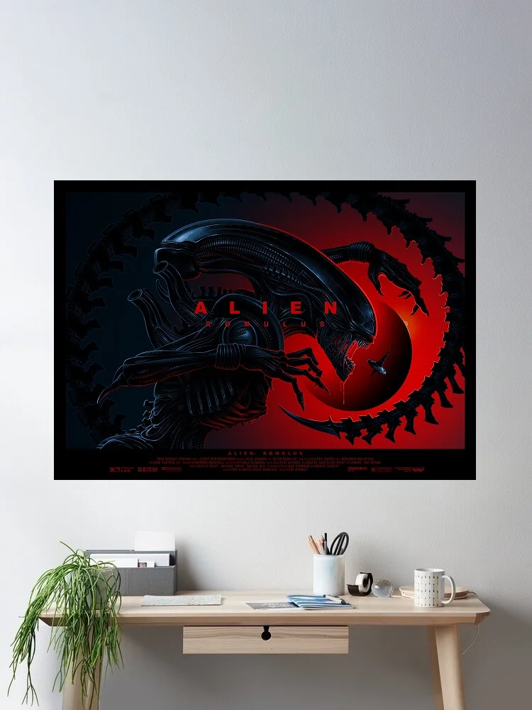 Alien Romulus Movie Art Print Canvas Poster, Living Room Decor, Home Wall Picture
