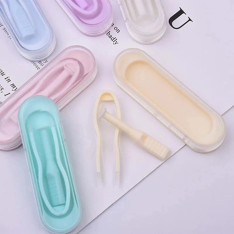 3/6/9pcs Contact Lens Case Cosmetic Pupil Wearing Device Set Cosmetic Pupil Auxiliary Wearing Tool Split Clip Box Set