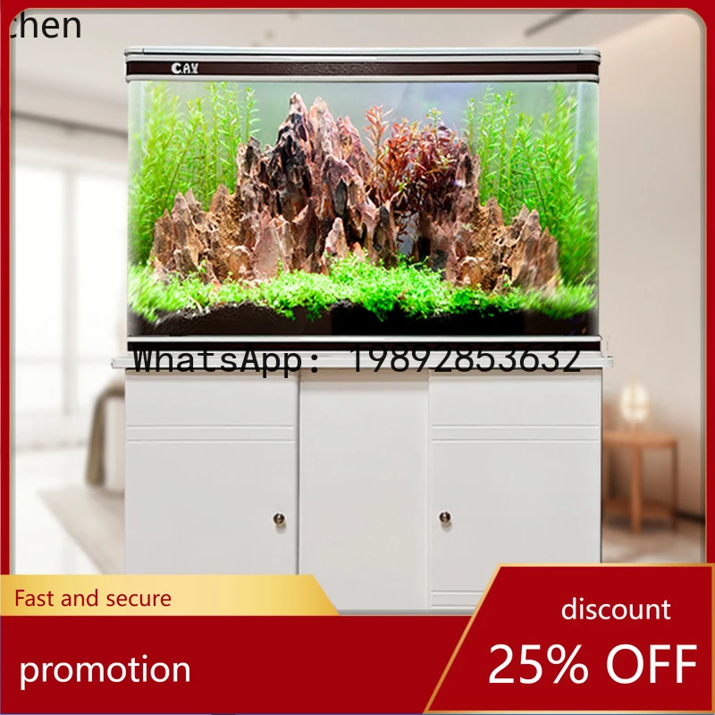 HT  Filter ecological glass aquarium box on small and medium rectangular fish tank in  office