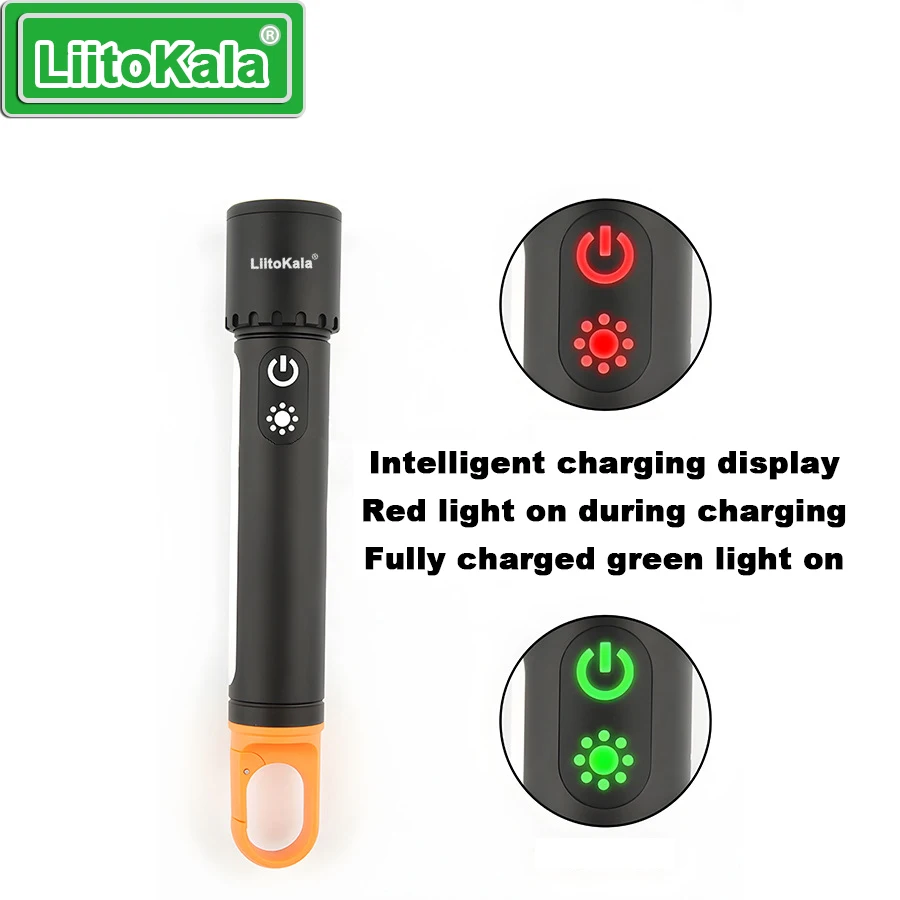 Ledomセット LiitoKala LF-X725 21700 Zoom Flashlight with Side Light