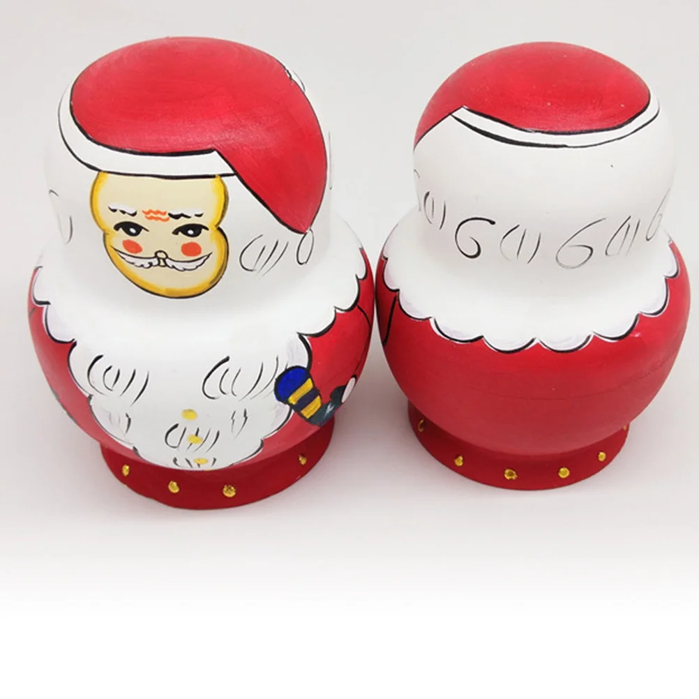 10 Uds. Conjuntos de anidación rusa de muñeco de nieve de Papá Noel, cajas de almacenamiento decorativas, joyería, regalo de dulces, colección de anidación de Papá Noel de Navidad