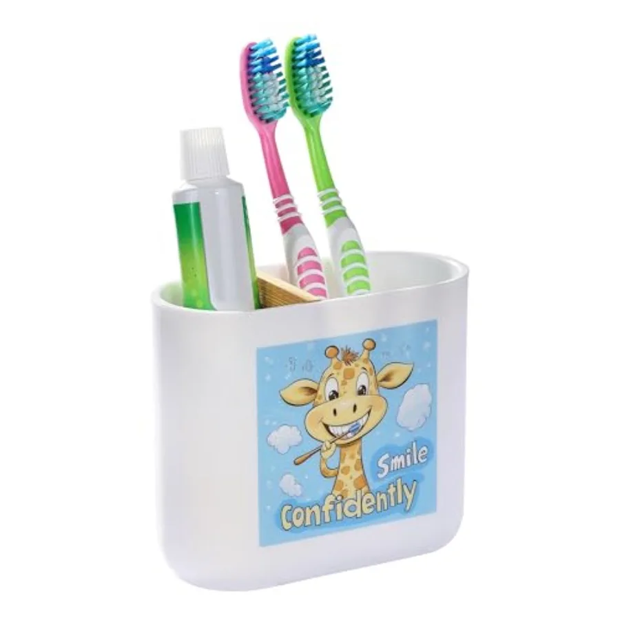 

Toothbrush Holders for Bathroom Bamboo Divider Multi-Futiol Storage 2 Slots Electric Toothbrush and Toothpaste Organizer Stylis