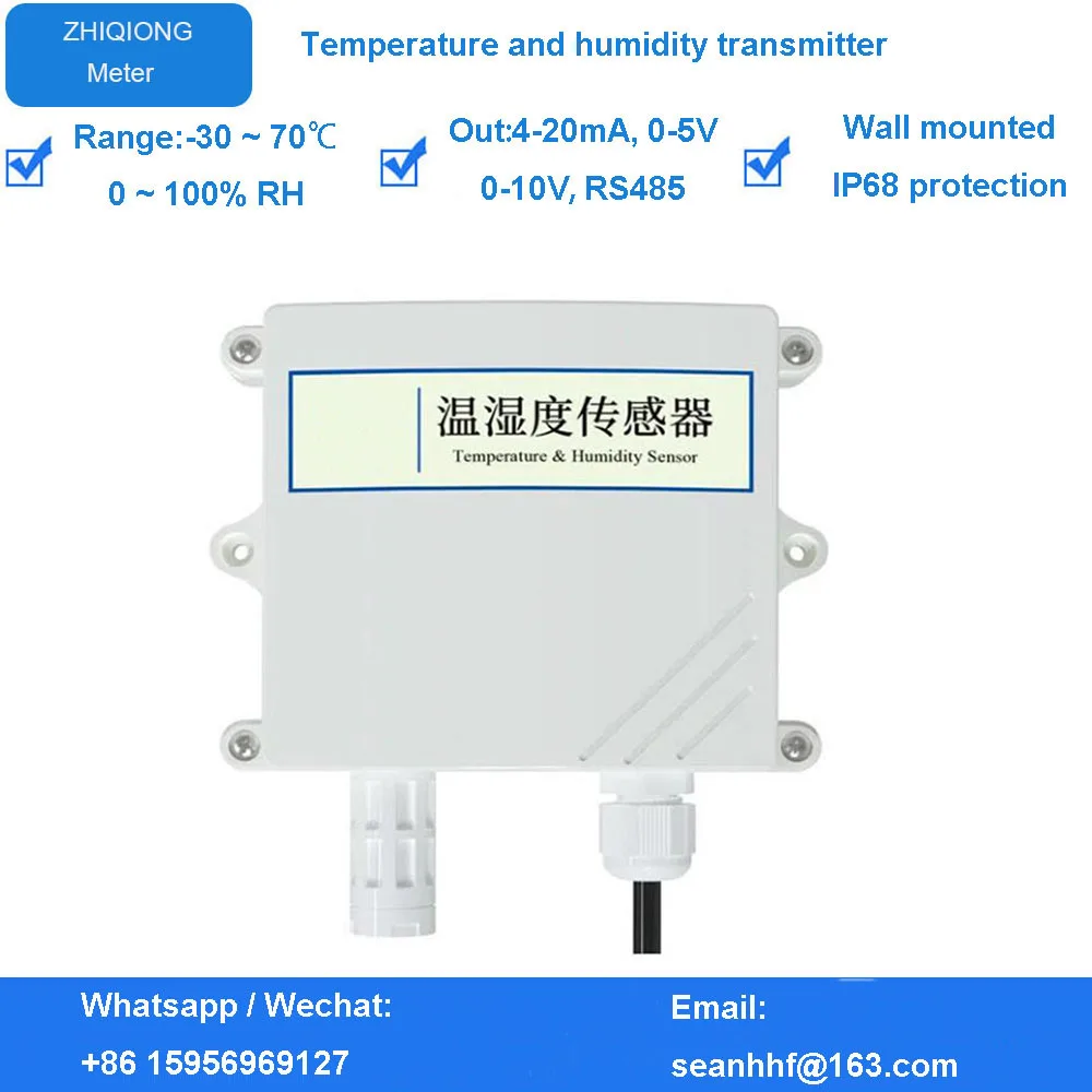 Imagem -03 - Industrial Sensor de Temperatura e Umidade Transmissor Chuva Analógica Alta Precisão em Co2 co Rs485 05v 010v 420ma
