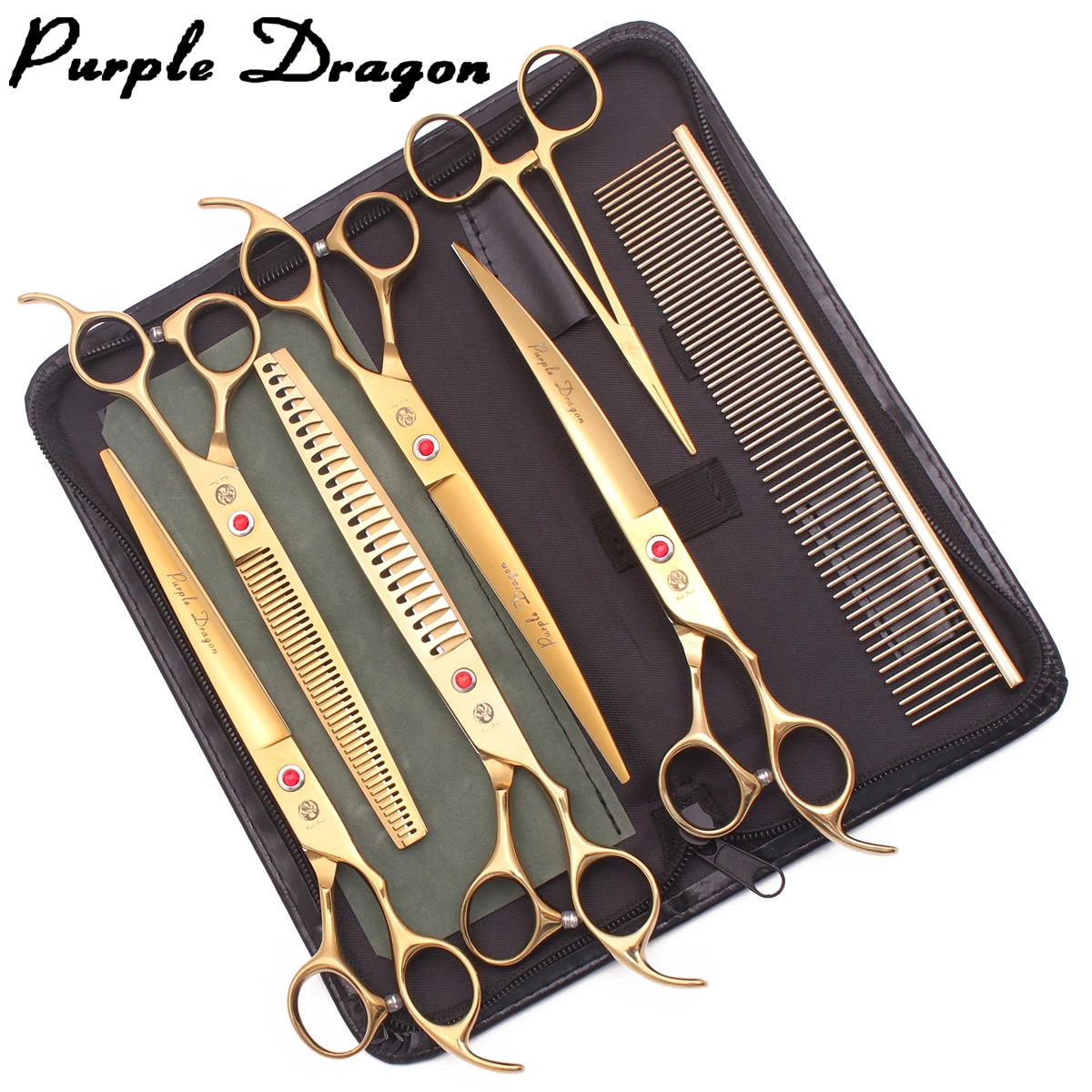 

Dog Grooming Scissors Pink 7.5" 8" Pet Hairdressing Scissors Japan Stainless Dog Curved Scissors Thinning Shears Chunker Z3005