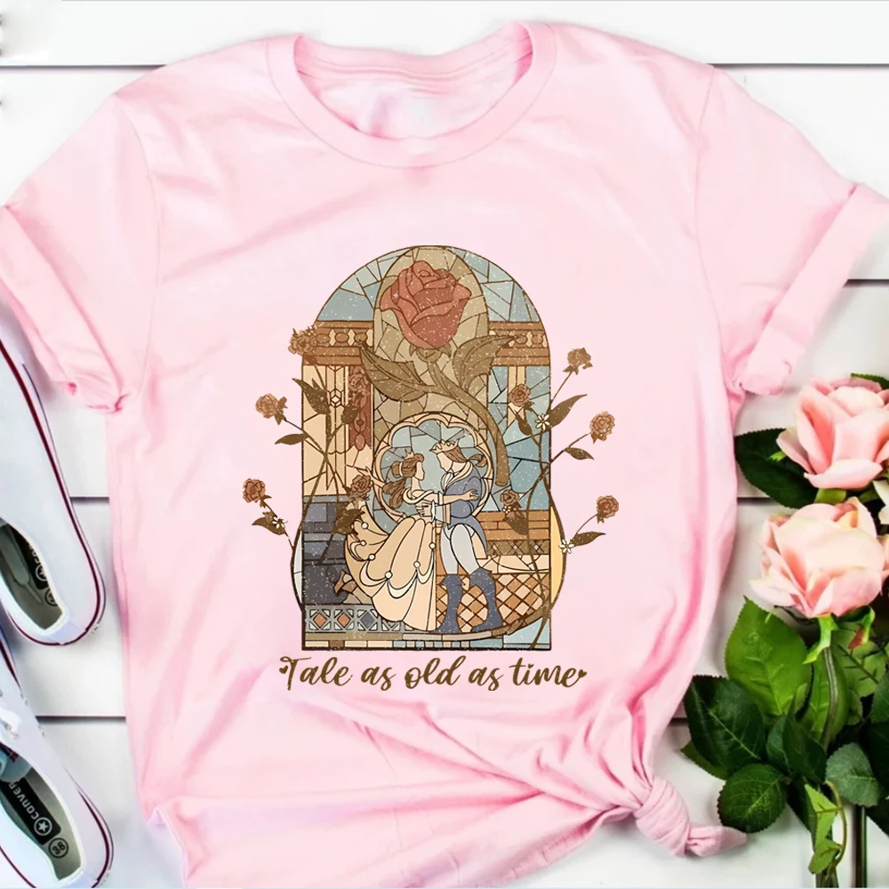 Vintage Tale As Old As Time Tshirt Retro Princess Graphic T-Shirt Beauty Shirts Unisex Short Sleeves Tops Shirts for Women