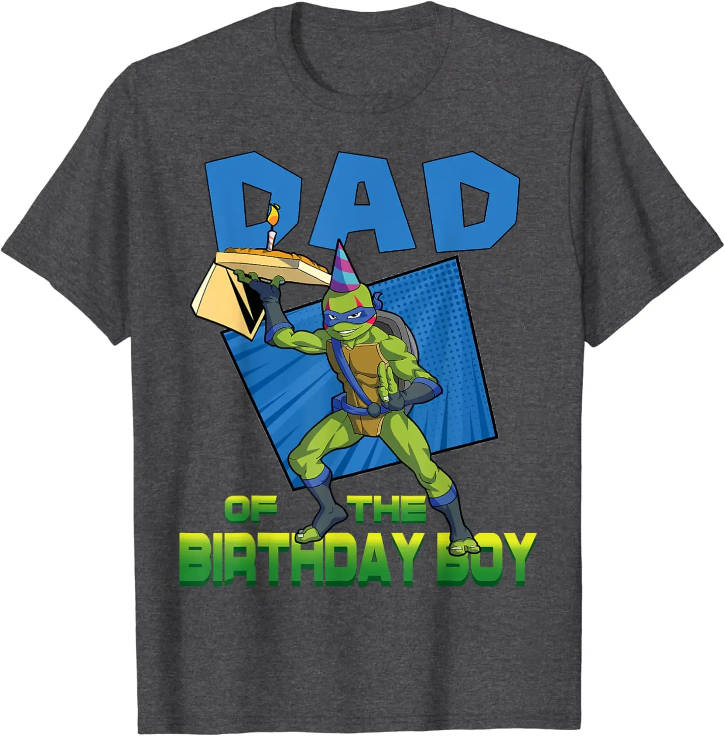 Mademark x Teenage Mutant Ninja Turtles - Leo Daddy of the Birthday Boy Pizza Theme Party T-Shirt O-Neck Short Sleeves 81102