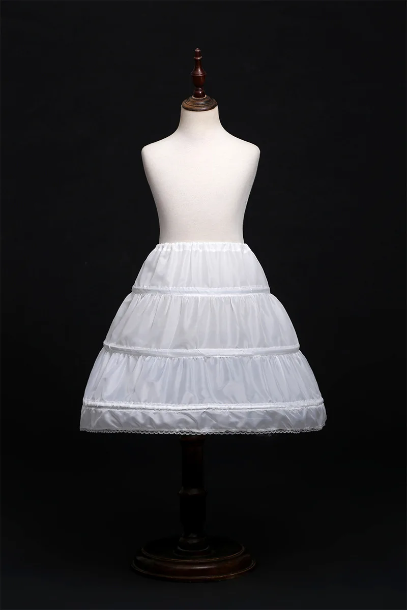 Meisjes '3 Hoepels Petticoat Rok Kids Flower Girl Onderrok Lichtgewicht En Ademend Geschikt Voor Avondfeest Ceremonie