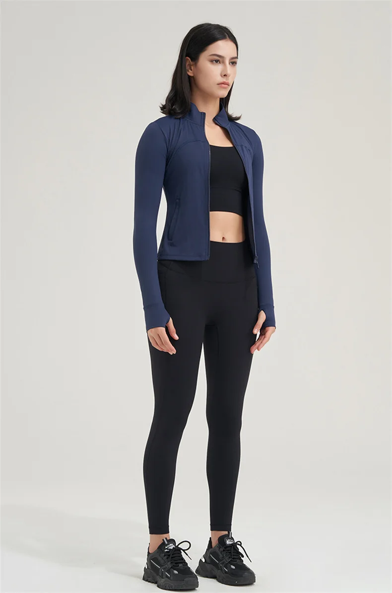 TRY TO BN Yoga Long Sleeve Coat Zipper Loose Sports Tops Breathable Sunscreen T Shirt Workout Women Running Gym Clothing Fitness