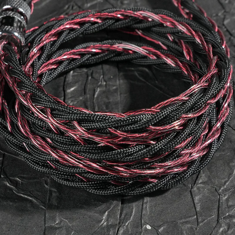 XINHS R19 Chiying 7N Einkristall-Kupfer-Kopfhörer-Ersatzkabel Rot Schwarz Multi-Stecker, für 0,78 mm 2PIN/MMCX/IE900 – Detail 7
