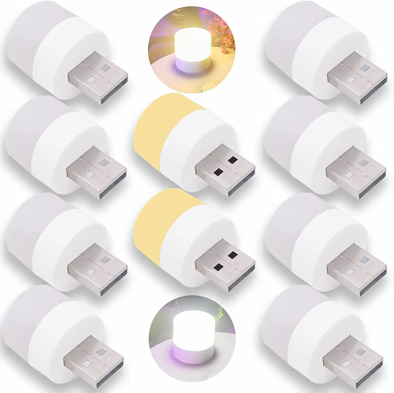 휴대용 다목적 USB 야간 조명 미니 LED 램프, 컴퓨터 보조배터리 USB 충전기, 소프트 야광 소켓, USB 전구 LED