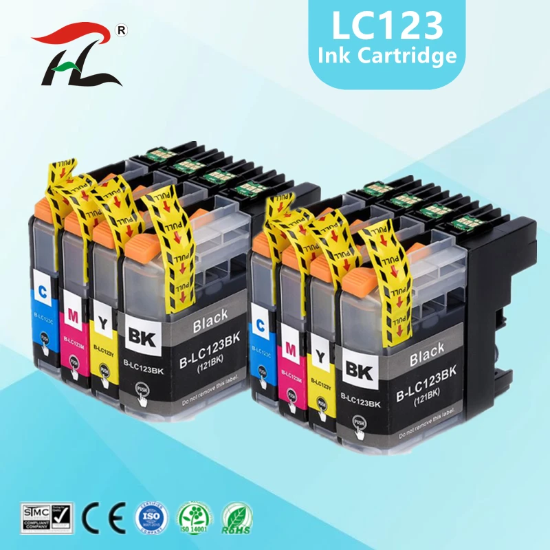 HTL For Brother LC123 Ink Cartridge Compatible For MFC-J4510DW MFC-J4610DW Printer Ink Cartridge LC 123 MFC-J4410DW MFC-J4710