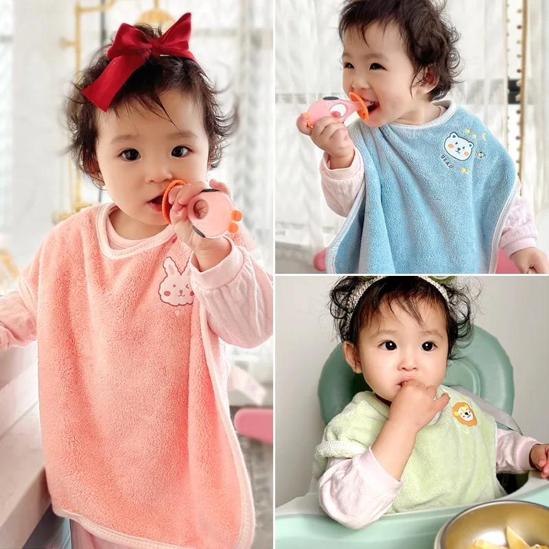 New Baby Bibs for Children Washing Face Towel Soft Salive Towel Boys Girls Learning Brushing Teeth Towel for 3 To 8 Years Kids