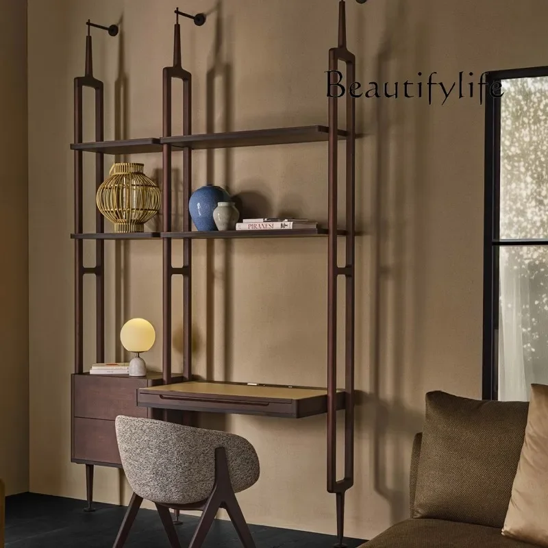 F Pure Solid Wood Italian Minimalist Fully Open Coat Rack System Multi-functional Combination Locker Rack
