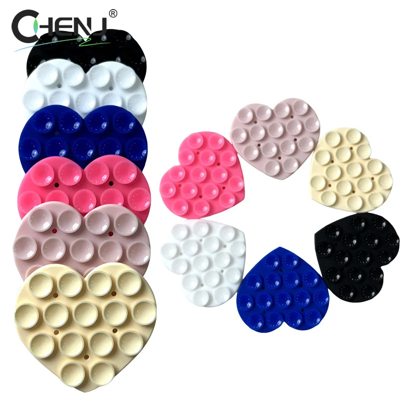 1pcs Silicone Suction Pad Back Sticker Suction Cup Phone Holder Silicone Cup Mat Smartphone Wall Stand Fixed For Glass