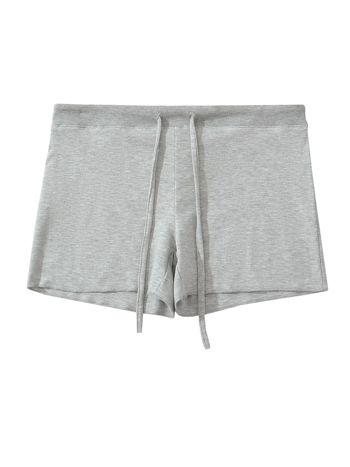 Grey Drawstring Casual Sporty Women's Shorts Versatile Slim Fit Leisure Hot Pants mid Low Waist Other Material 100%
