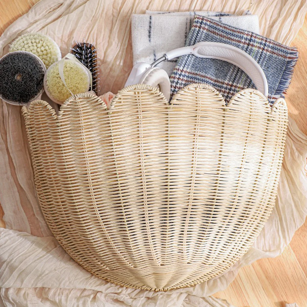 

Woven Wall Mounted Hanging Basket Bin for Home Rattan Basket Wicker Wall Handmade Storage Basket Items Organization