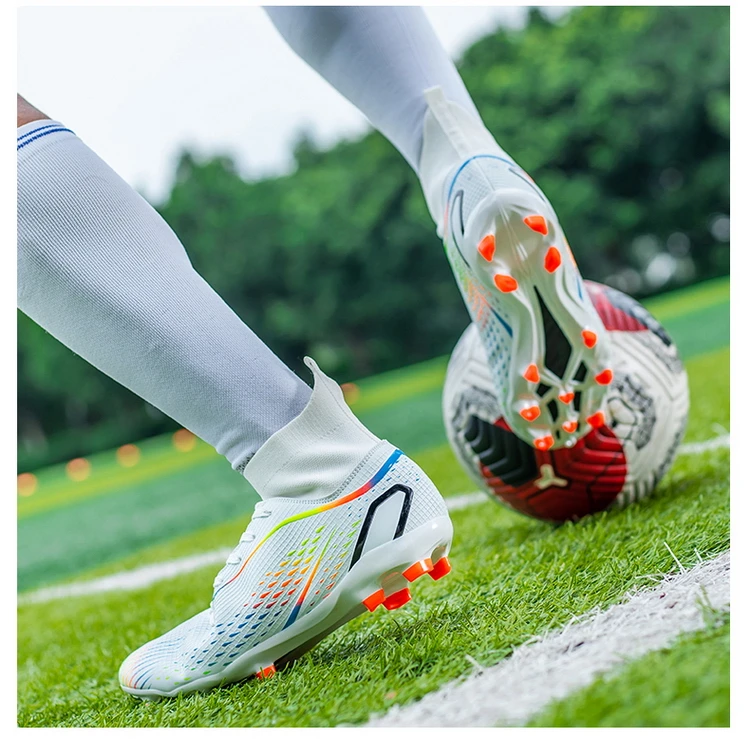 Fußballschuhe Herren X2308 Weiß TF/FG Original Professionelle Jugend Anti-Rutsch Indoor Fast Soccer Outdoor Training Fußball Sneaker – Detail 8