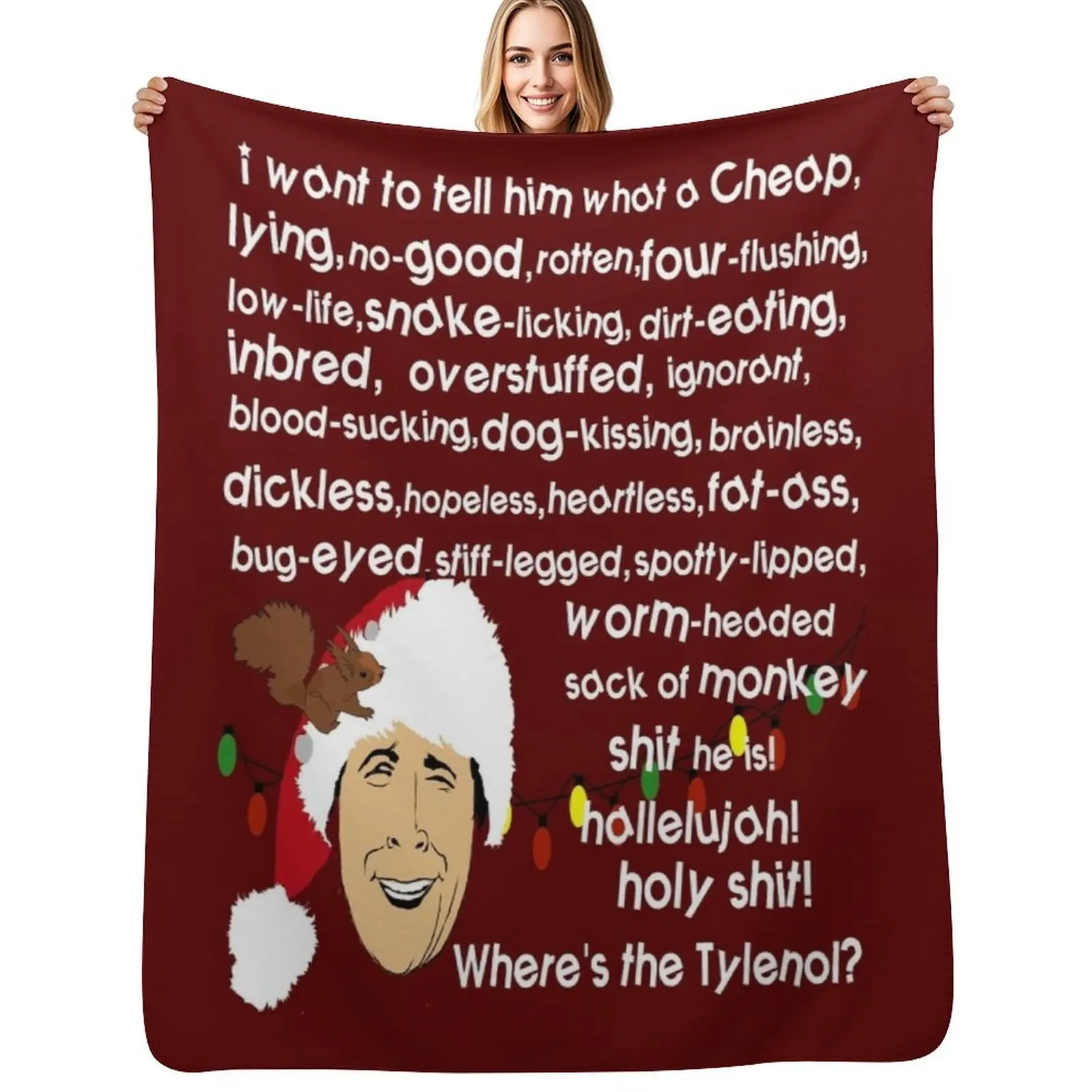 Clark Griswold Rant Throw Blanket Multi-Purpose Hairy Travel For Sofa Thin Loose christmas gifts Blankets
