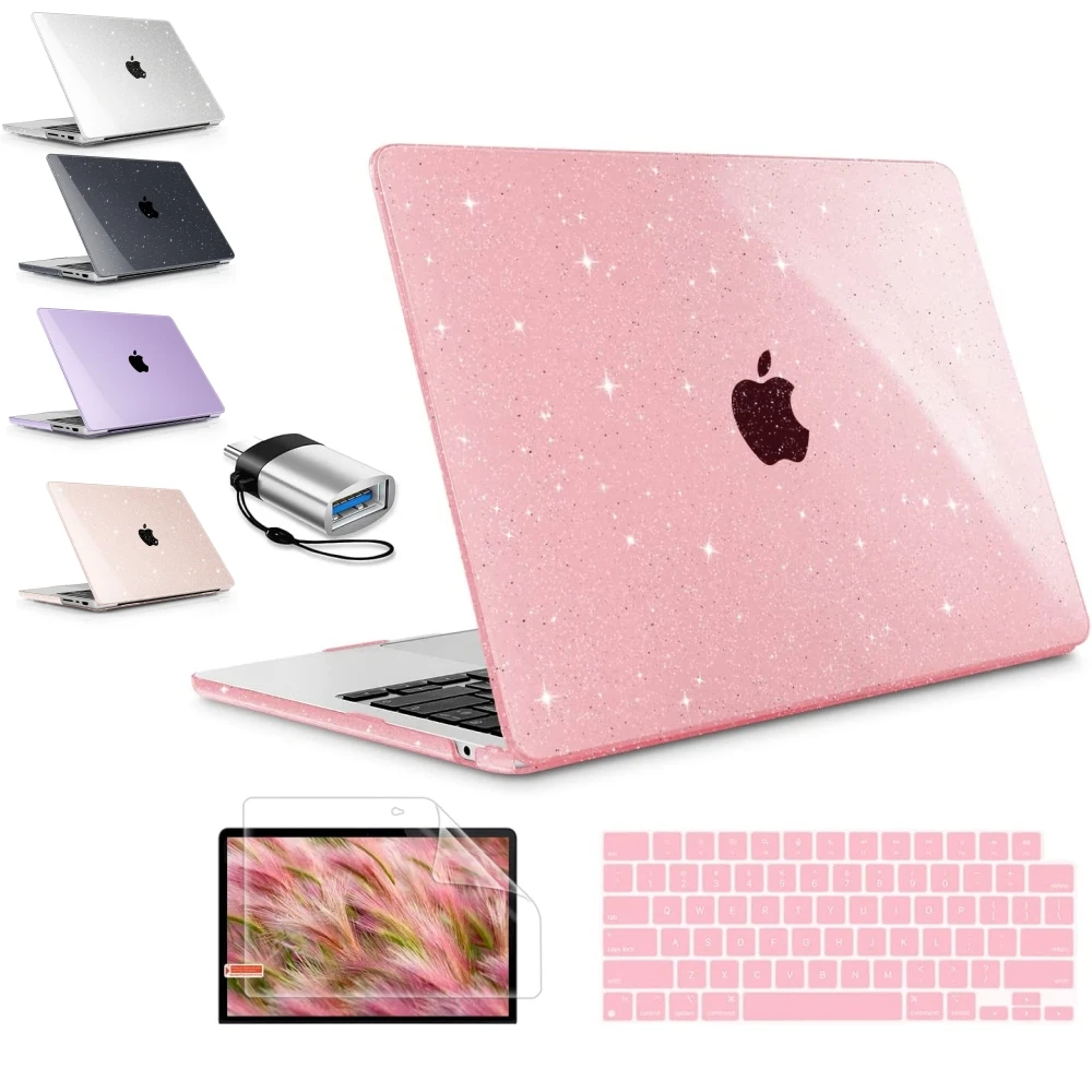 Glitter crystal case for MacBook 2024 M4 M3 Air 13 15 A2681 A3113 A3114 A2941 M2 Pro14 16 A2337 M1 2020 A2338 13.3inch hard case