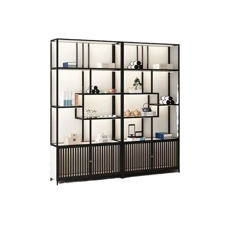 

New Chinese Shelf Modern Simple Partition Living Room Tea Cabinet