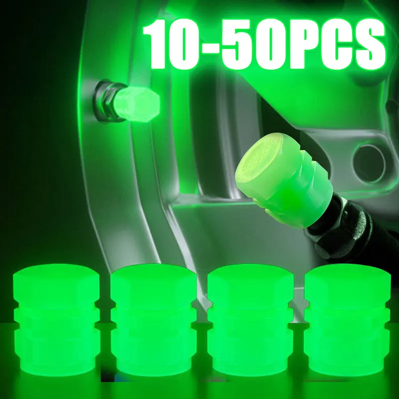 

10-50PCS Luminous Tire Valve Cap Car Motorcycle Wheel Hub Glowing Valve Cover Fluorescence Tire Decoration Auto Accessories