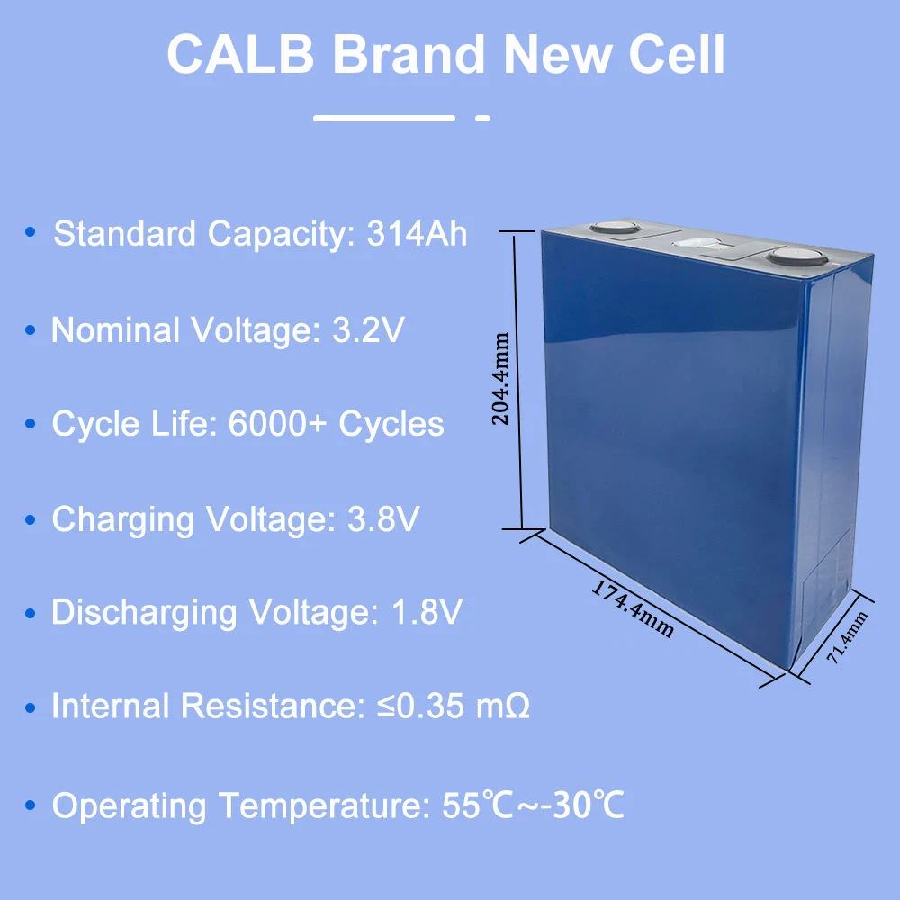 LiFePO4 3.2V 314Ah 280Ah 105Ah Battery Cell Readable QR Code Grade-A 6000+ Cycles DIY 12V 24V 48V Lithium Battery EU UA No Tax