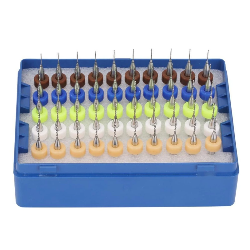 ipiip 50x Brocas para placa circuito impresión Brocas micro carburo tungsteno Taladro helicoidal