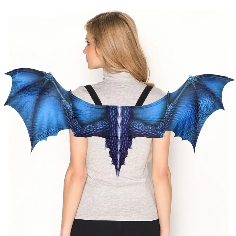 Decoração de halloween asas de dragão traje animal não-tecido traje de dragão dobrável carnaval adereços dragão cosplay masquerade adulto