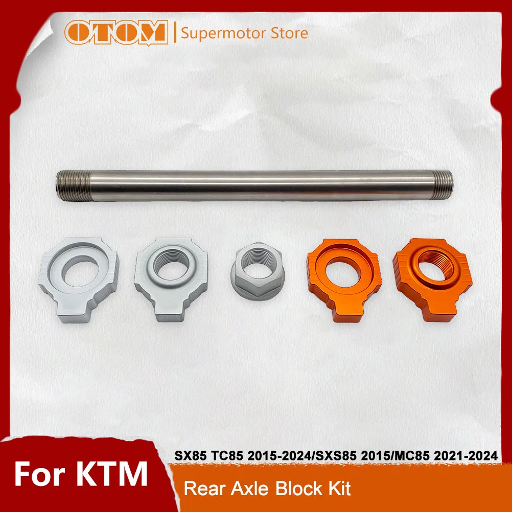 Eje trasero de motocicleta OTOM con tuerca, bloque de eje, pivote, cubo de rueda para KTM HUSQVARNA GASGAS SX85 TC85 2015-2024 MC85 2021-2024