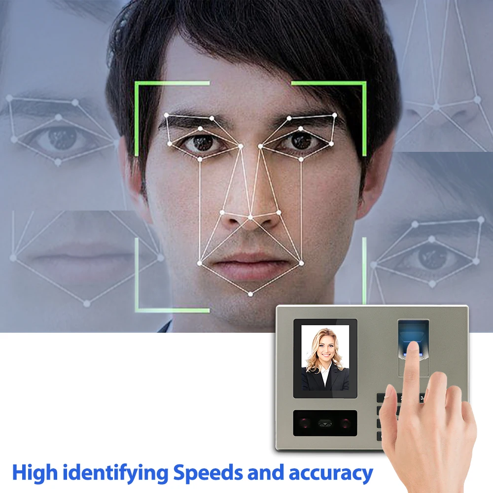 Intelligent Facial Fingerprint Attendance Machine with Large Storage Capacity, Easy to Download Data From the Software