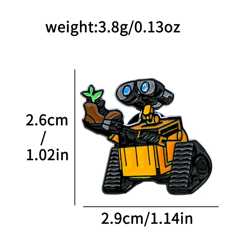 جدار E حواء الكرتون دبوس معدني روبوت سبيكة بروش بيكسار الخيال العلمي هدية لمحبي الأفلام الرسوم المتحركة جامعي الإكسسوارات