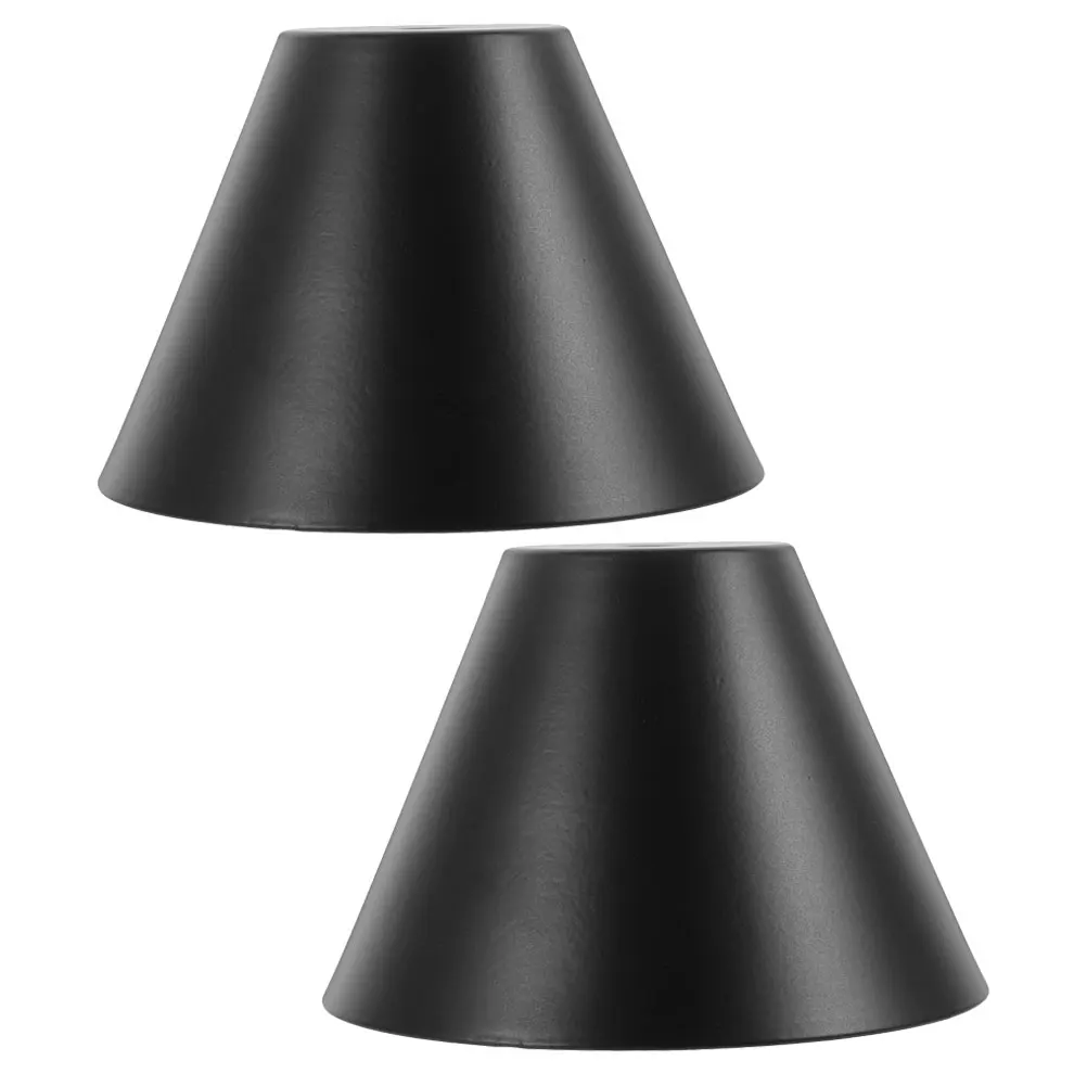 

2 шт. черный абажур из кованого железа в стиле ретро, крышка настольной лампы, современный фермерский дом, светильники, винтажный металлический настольный абажур для спальни