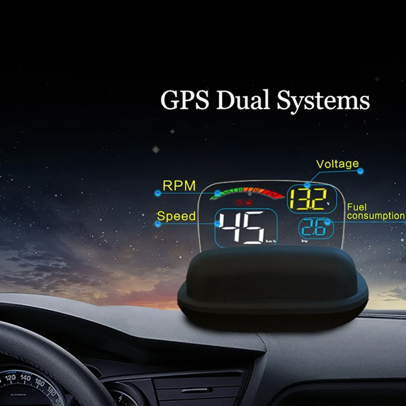 C800 With HD Lens Reflection Windshield Projector OBD2 II EUOBD Car HUD Head Up Display Overspeed Warning Voltage Alarm