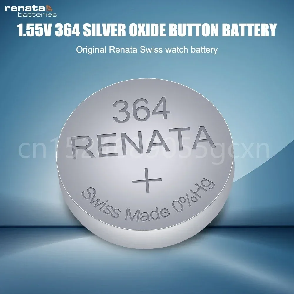 100% ريناتا 364 SR621SW AG1 LR60 GP364 164 EE620 1.55 فولت بطارية ساعة أكسيد الفضة لعبة مقياس خلية زر عملة معدنية سويسرية