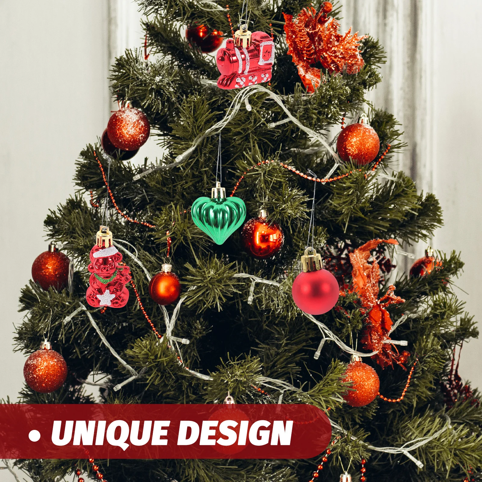 

Ornaments Christmas Balls on Top of The Tree Xmas Finial Toppers Pendant Set Small