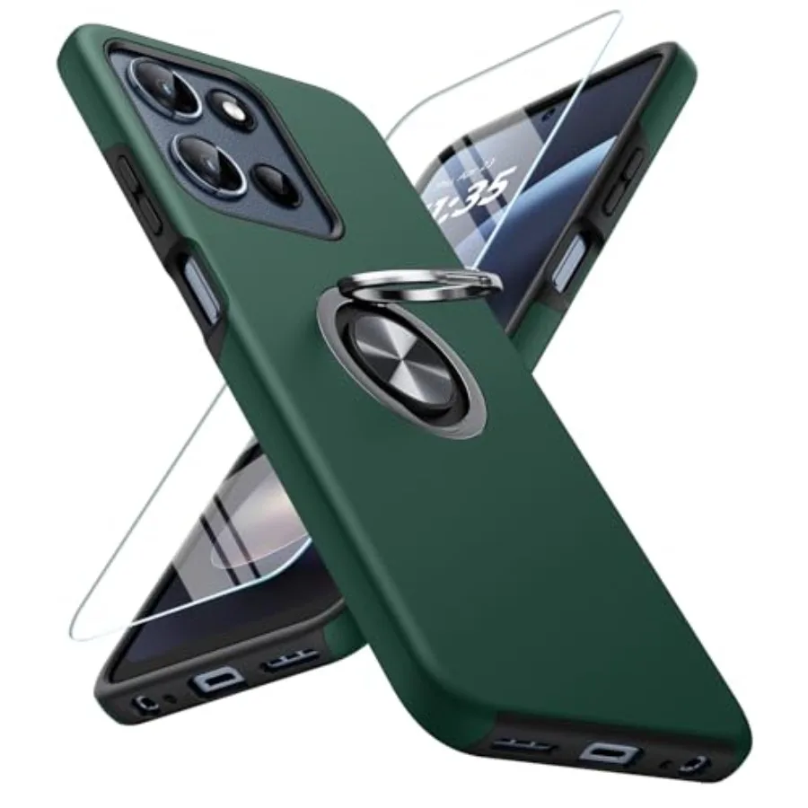 

for Motorola Moto G 2025/2026 Case, Moto G Play 2026 Case with Screen Protector, Dual Layer Military Grade Shockproof Cover wit