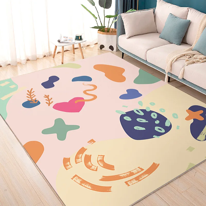 

Colorful Creative Pattern Carpets for Kids Bedroom Home Living Room Decoration Kitchen Floor Rugs Non-Slip Doorway Bathroom Mats