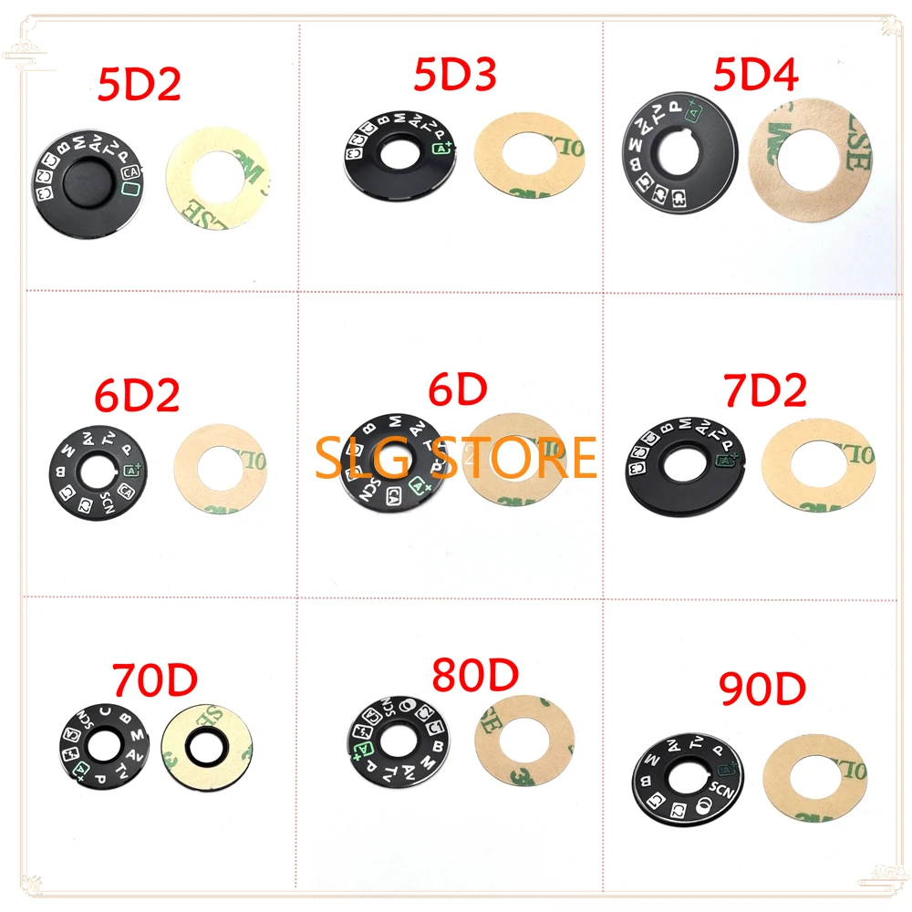 새로운 모드 다이얼 플레이트 인터페이스 캡 Canon EOS 5D2 7D 5D3 5D4 6D 6D2 7D2 5DS 5DSR 60D 70D 80D 90D 600D 77D 800D 수리 부품